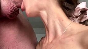 gina gerson takes sloppy DEEPTHROAT face fuck ending in throatpie cum