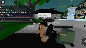 Sexo em público na praça da cidade com plateia no brookhaven explode de tesão!!