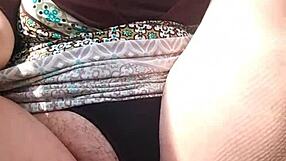 girl hops in truck flashing close-up pussy grope and spread