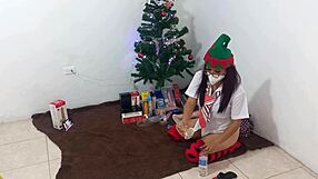 Mature Student Masturbates Clit With Dildo Christmas Slut