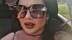 brazilian brunette teen flashes big tits and pussy to innocent aunt in car before lesbian massage creampie 😈👭💦