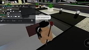 Sexo em público na praça da cidade com plateia no brookhaven explode de tesão!!