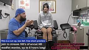 Zombaes spreads shaved pussy for first intense gyno exam