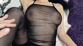 Classy bride in lingerie rides big cock passionately on wedding night