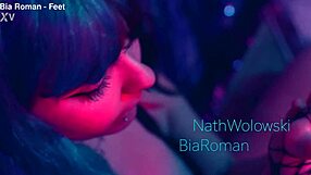 Tickling small bare feet leads to lesbian femdom choking and toe sucking submission