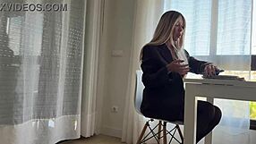 boss rips pantyhose fucks me hard on desk with monster cock