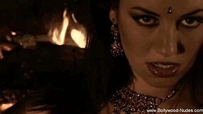 sexy brunette indian teases nude in erotic dancing ritual session