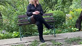 mother in law takes full control with her curvy hairy body in pantyhose heels