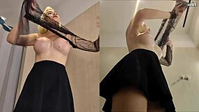 whoa check out this hidden cam upskirt pussy flash in the changing room! 🏟️👀