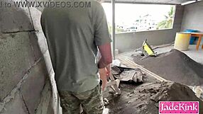 we're so horny, construction site fuck with deepthroat and creampie it is!