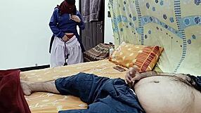 desi schoolgirl spies stepdad stroking then begs for his cock inside