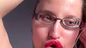 Big lipstick lips and long tongue tease you with dirty cuckold joi talk