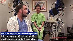 hey doc i'm your curly latina patient spreading in latex gloves backstage