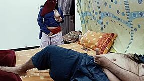 desi schoolgirl spies stepdad stroking then begs for his cock inside