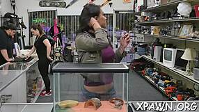 exhibitionist amateur babe sucks cock hard then bends over for wet pussy doggystyle pounding