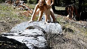 Amateur couple with big tits and ass fuck wildly on the beach