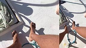 Yacht outdoor creampie with skinny big ass girlfriend tight pussy