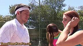 a bendy teen party girl bends over for real outdoor spanking session