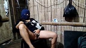 she was jerkin off so i grabbed thick cucumber to ram her ass and pussy rough double for my slut stepmom