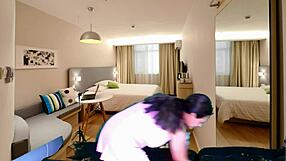 House Maid Gapes Shaved Pussy for Agarabas Outdoor Lick and Fuck