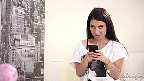 serena blair squirts with stepsis gabi paltrova in hot lesbian lick