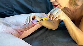 Domina milf milks huge cock for massive cum explosion