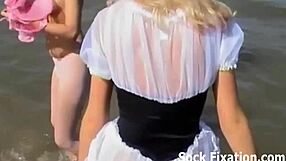 Wow! Sexy Lesbians Lick Wet Pantyhose Stockings In Wild Orgy!