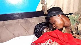 army boyfriend's fiancee moans riding his cock with dildo play