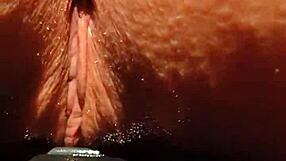 Mature Blonde Wife Grinds Huge Shaved Pussy Lips On Hot Meatbox