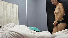 mature fingers wet pussy right beside oblivious stepson