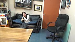 samantha ann gags on cock during hardcore casting blowjob