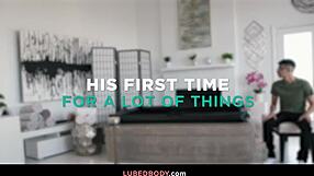 Andi Avalon Gives Diego Sexy Nuru Massage Turning into Big Cock Milf Fuck