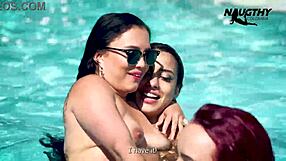 curvy colombian BISEXUALS LICK wet PUSSIES poolside orgy