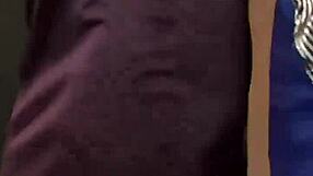 I savor hot cumshot from glam clothed handjob session