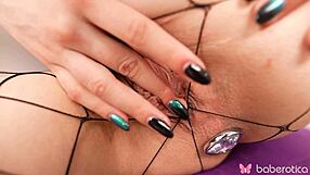 Sexy Brunette Babe Fingers Shaved Pussy to Moaning Orgasm