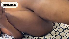 big booty ebony bent over creams on monster black cock doggystyle