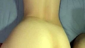 roommate bends babe over dorm bed for sideways pussy pounding cowgirl riding