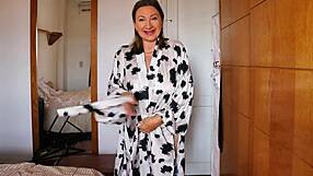 Stepmom Shifts from Frowns to Furious Pussy Pounding in Lingerie POV