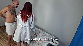 Married redhead masseuse uses job to fuck and creampie clients