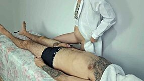 Married redhead masseuse uses job to fuck and creampie clients