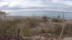 french milf teacher slurps stranger cock on nude beach till cumshot