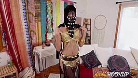hijabi teen's belly dancer outfit hides her wild petite fuck session