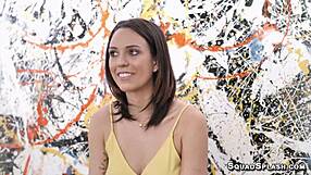 jade nile slurps big cock then takes cum facial and mouth load