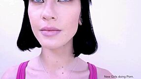 Fuck yes pound that sultry brunette model's wet holes now!