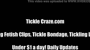 Bound Lesbian Slave Endures Tickling Torment in Femdom BDSM Session