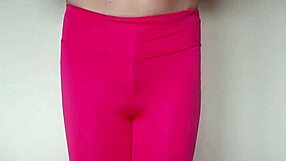 Pink Leggings Hug Tight Workout Ass Close Up!