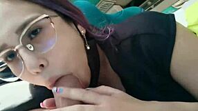 Bus blowjob leads to wild creampie fuckfest