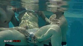 Suzuna Komiya's Big Tits Tease Poolside Before Japanese Blowjob Oral