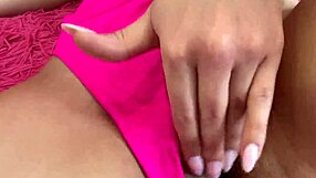 watch me masturbate hairy pussy close up through sexy thong!