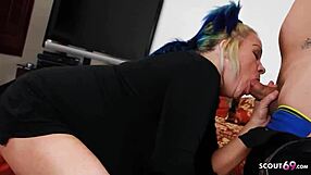 granny's old pussy stuffed with young cum as hubby eyes